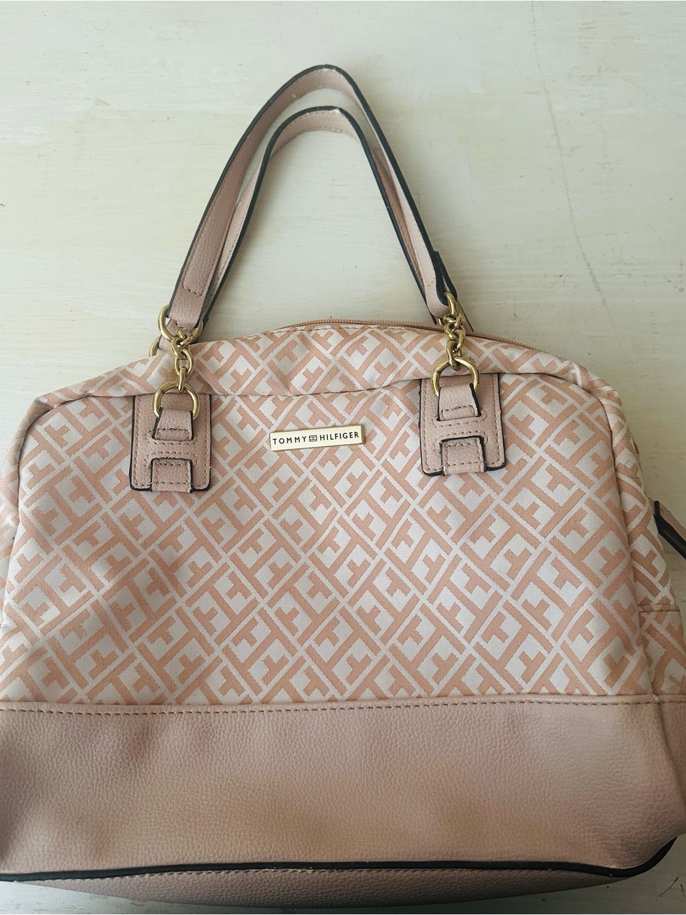 Tommy Hilfiger Blush Pink Monogram Dome Tote